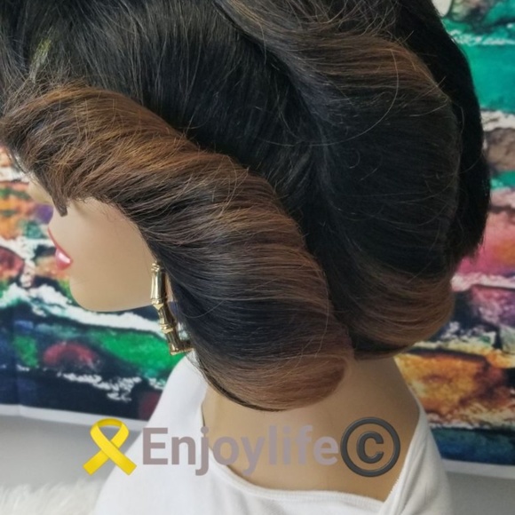 celebrity Ready set Go. Human hair Bob wig main image 4